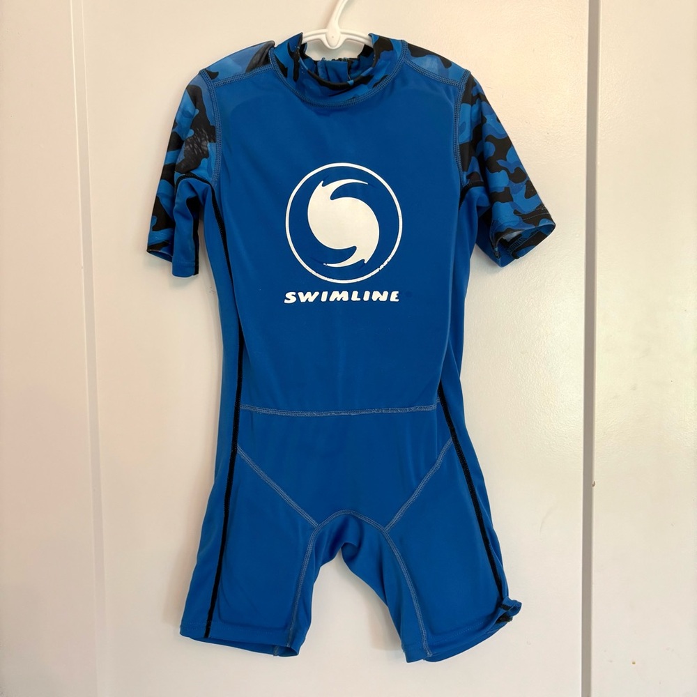 Swimline Foam One piece Flotation Wetsuit Unisex Kid's Blue Medium (30-45 Lbs)